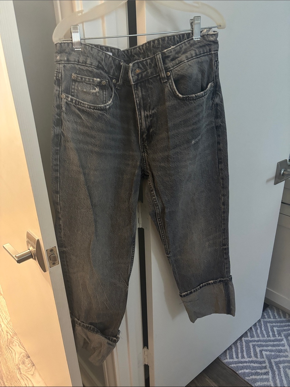 Men's Washed Black Denim Jeans